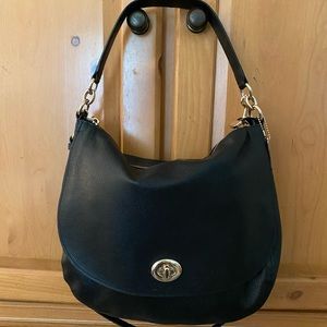Coach black leather handbag